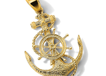 14K 2-D Anchor and Wheel Charm