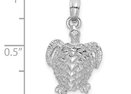 14K white gold charm, another view