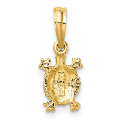 14K Land Turtle Charm, 19 x 7.8mm