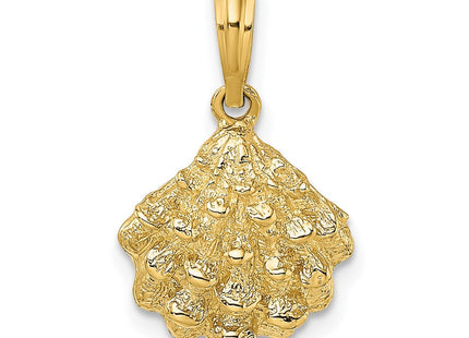 14K Textured Oyster Shell Charm (Style K7654)