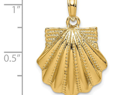 14K Textured Scallop Shell Charm (Style K7657)