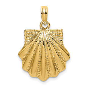 14K Textured Scallop Shell Charm (Style K7657)