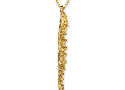14K Textured Seahorse Charm (Style K7658)