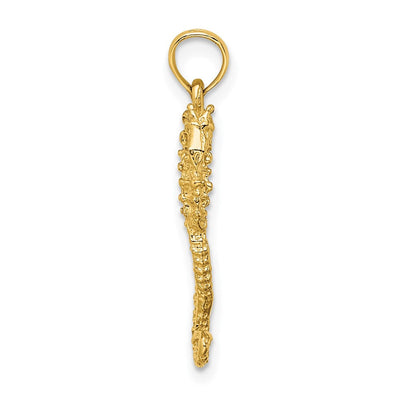 14K Textured Scallop Shell Charm, 16 x 10.7mm
