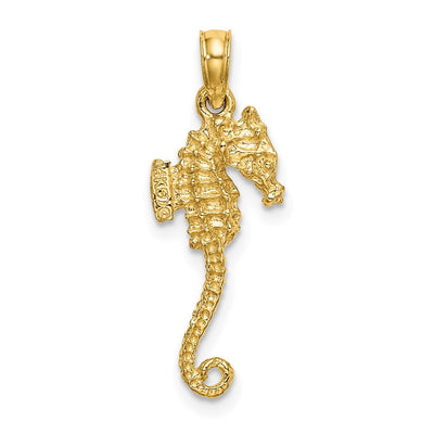 14K Textured Scallop Shell Charm, 16 x 10.7mm