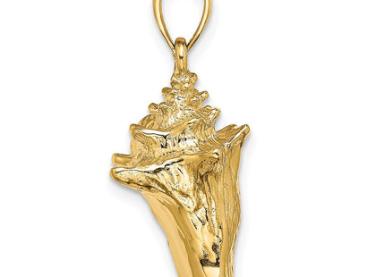 14K 3-D Conch Shell Charm, 38 x 29.1mm