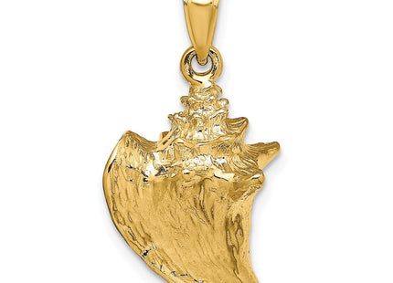 14K 3-D Conch Shell Charm, 38 x 29.1mm