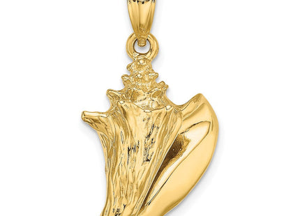 14K 3-D Conch Shell Charm, 38 x 29.1mm