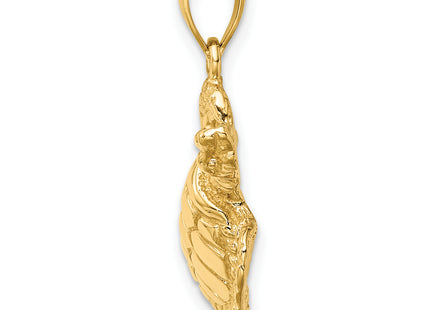 14K Textured Sea Turtle Charm, 19.5 x 22.6mm