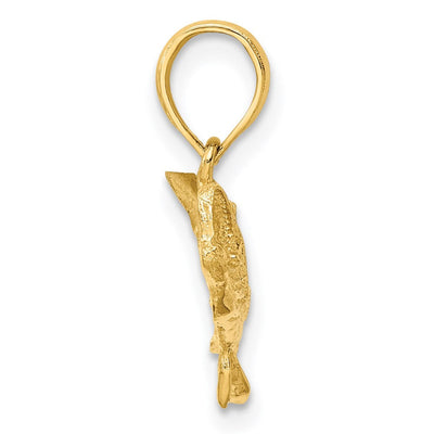 14K Textured Sea Turtle Charm, 19.5 x 22.6mm