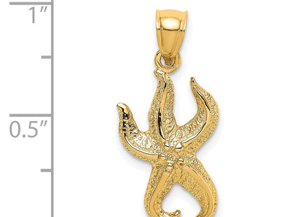 14K gold starfish charm, another view