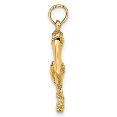 14K Textured Sea Turtle Charm, 16 x 16.4mm