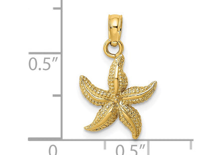 14K gold starfish charm, another view