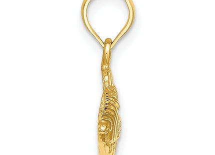 14K 2-D Engraved Striped Fish Charm