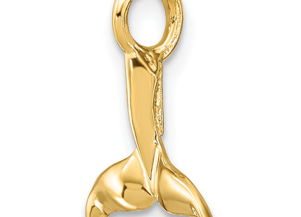 14K 3-D Polished Whale Tail Chain Slide
