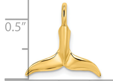 14K 3-D Polished Whale Tail Chain Slide
