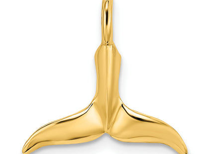 14K 3-D Polished Whale Tail Chain Slide