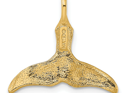 14K 3-D Polished Whale Tail Charm