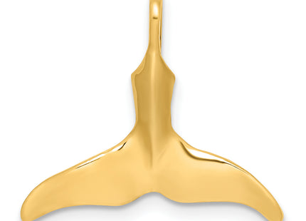14K 3-D Polished Whale Tail Charm