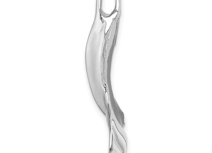 14K White Gold 3-D Polished Whale Tail Chain Slide (Style K7713W)