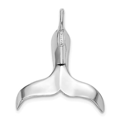 14K White Gold 3-D Polished Whale Tail Chain Slide, 30 x 26mm