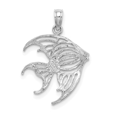 14K White Gold Cut-Out Angelfish Charm
