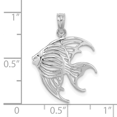 14K White Gold Cut-Out Angelfish Charm