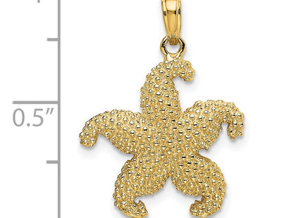 14K gold starfish charm, another view