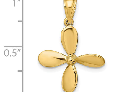 14K 3-D w/ 4 Blades Propeller Charm (Style K7749)
