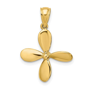 14K 3-D w/ 4 Blades Propeller Charm (Style K7749)