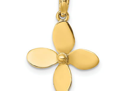 14K 3-D w/ 4 Blades Propeller Charm, 20.85 x 15mm