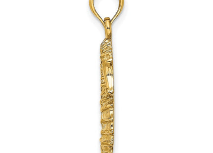14K gold seahorse charm, alternate view