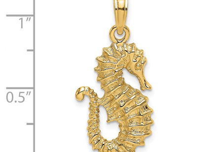 14K gold seahorse charm, another view