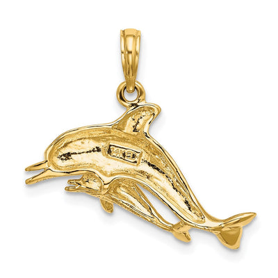 14K Polished Scallop Shell Charm, 19 x 11.05mm