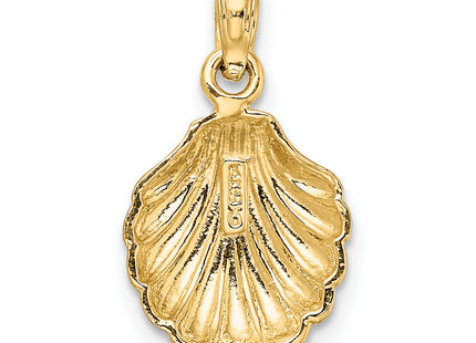 14K Polished Scallop Shell Charm, 19 x 11.05mm