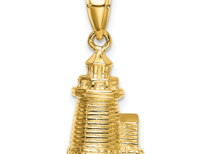 14K 3-D Brant Point Lighthouse Nantucket Harbor, Ma Charm