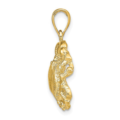 14K Crab Pendant, 25 x 20mm