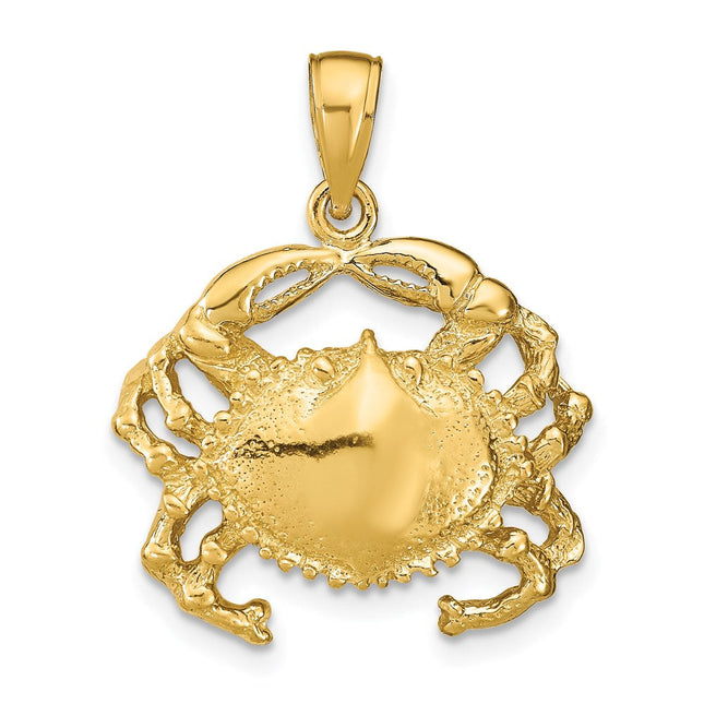 14k Crab Pendant, 25 x 20mm