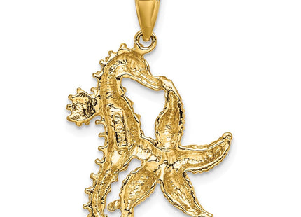 14K Starfish and Seahorse Charm (Style K7809)