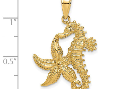 14K Starfish and Seahorse Charm (Style K7809)