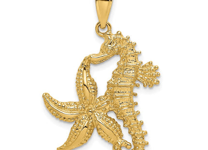 14K Starfish and Seahorse Charm (Style K7809)