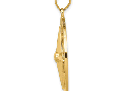 14K gold compass charm, alternate view