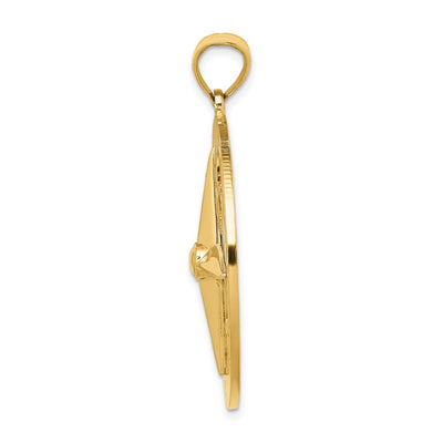 14K Nautical Compass Charm, 41.5 x 33mm