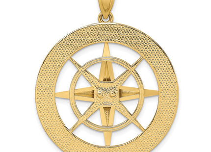 14K gold compass charm, further view