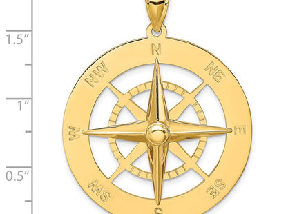 14K gold compass charm, another view