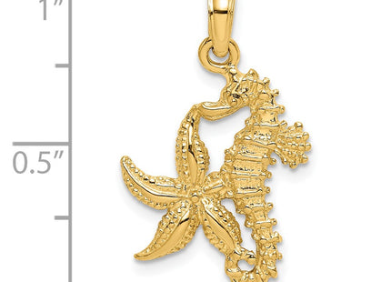 14K gold starfish charm, another view