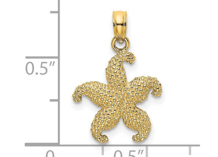 14K gold starfish charm, another view