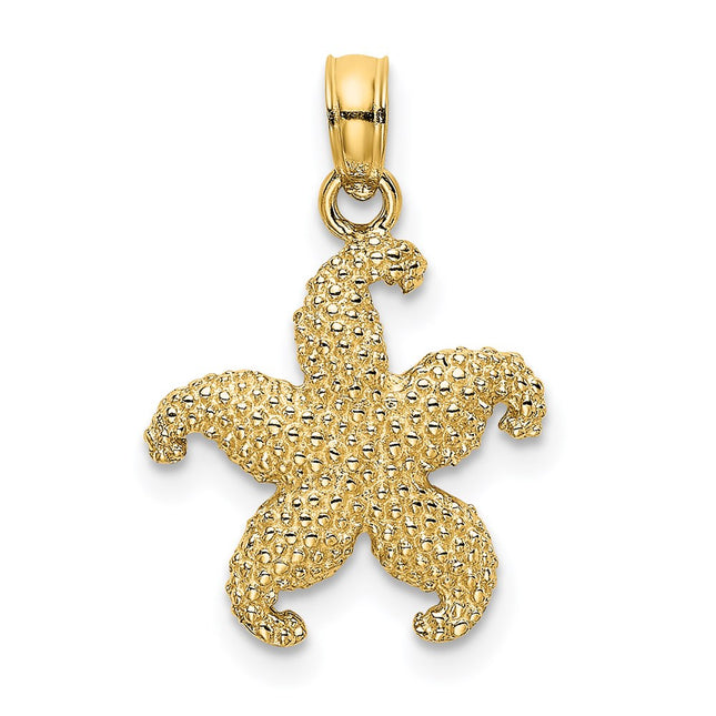 14K Starfish Charm, 18 x 14mm