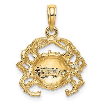 14K Crab Charm, 20 x 17.2mm