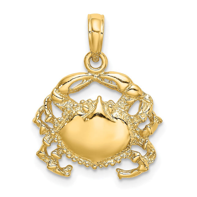 14K Crab Charm, 20 x 17.2mm